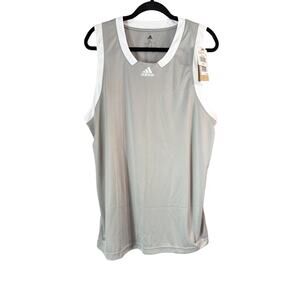 Adidas Men's Icon Squad Basketball Jersey Grey & White Size Extra Large XL New